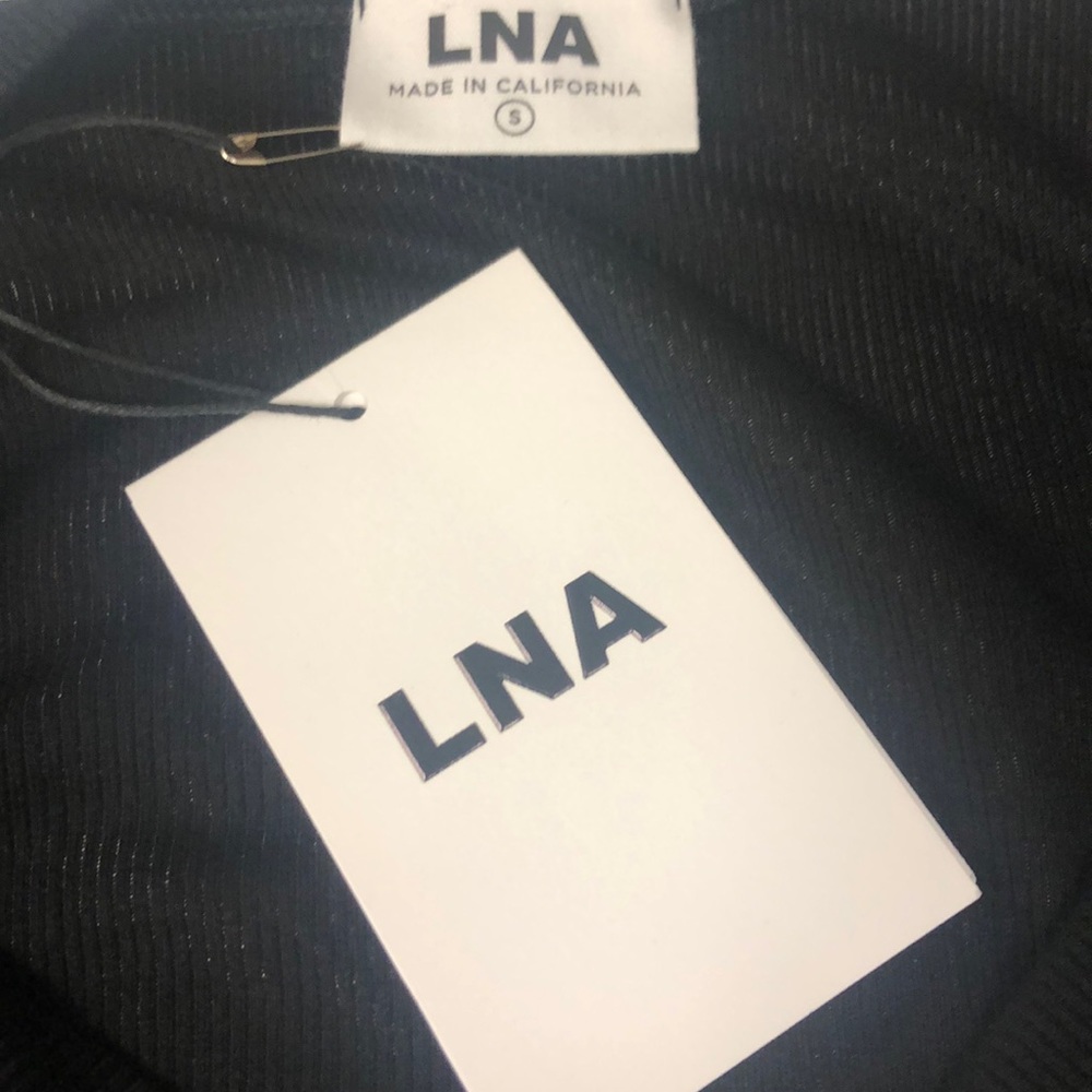 LNA Lanki Cutout Rib-knit Top In Black - Picture 3 of 3